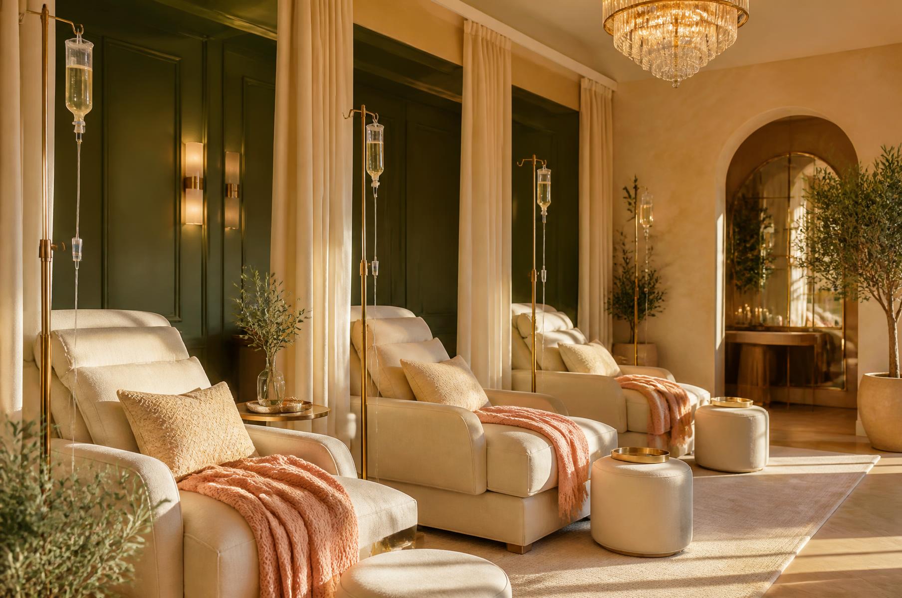 Calm in-home IV therapy setting prepared by an Atlanta concierge nurse